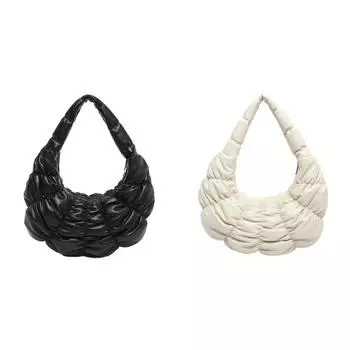 АРВАЛОЛЕТ Дамен-Эм?ngetasche Модиш Гро?е Капазит?t PU Handtasche Plissiert Ha