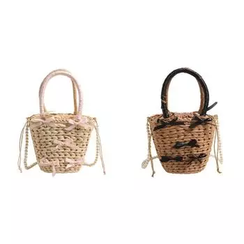 АРВАЛОЛЕТ Стрэнд-Эм?ngetasche mit Schleife und Perlenkettenriemen Handtasche, G