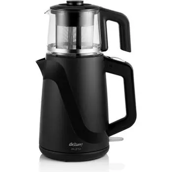 Arzum AR3062 Черный стеклянный чайник Чайная машина