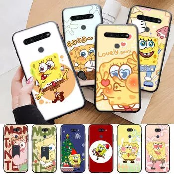 AS15 милый черный чехол Spongebob для Samsung Note 20 Lite S24 Ultra S23 S22 A05 A06 A11 A71 A15 A16 A13 A24 A25 A33 A52 A53 M55 M35 мягкий чехол Samsung A73 зелёный