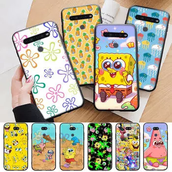 AS16 забавный черный чехол Spongebob для Samsung Note 20 Lite S24 Ultra S23 S22 A05 A06 A11 A71 A15 A16 A13 A24 A25 A33 A52 A53 M55 M35 мягкий чехол Samsung M51 ирис