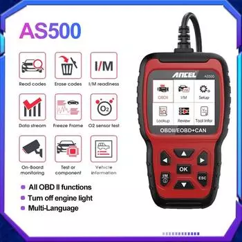AS500 автомобильный сканер OBD2 считыватель кодов двигателя OBD автоматическая диагностика автомобиля диагностический инструмент OBD2 автомобильный сканер AS500 чёрный
