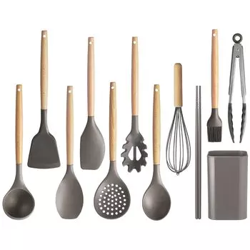 в качестве праздничного набора кухонных принадлежностей Iris Ohyama Whisk с подставкой для удобного хранения. Прочный силиконовый материал. Не повреждает покрытие кастрюль.