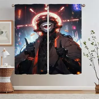 As Bright as a Smile Curls Tentacles Youth Room Curtains for Living Room Blind Window Blinds Shade Curtain Tiebacks Partition W50xH70cmx2pcs-CL