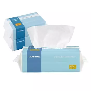 AS ONE Очищающее полотенце Полотенце для лица 1 упаковка шт. x 3 Одноразовое полотенце Чувствительная кожа Сухая кожа Средство для снятия макияжа Умывание лица Гигиеническое [100 комплектов] [100%