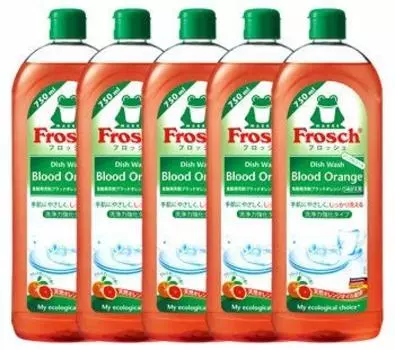 Asahi Kasei Frosch Средство для мытья посуды с эффектом кровавого апельсина, сменный блок x 5 шт., набор сменных блоков Frosch [Распродажа набора] (750мл)