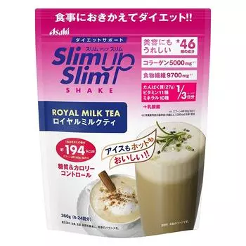 Asahi SlimUp Slim Royal Milk Tea протеиновый детокс-коктейль молочный чай, 360 гр