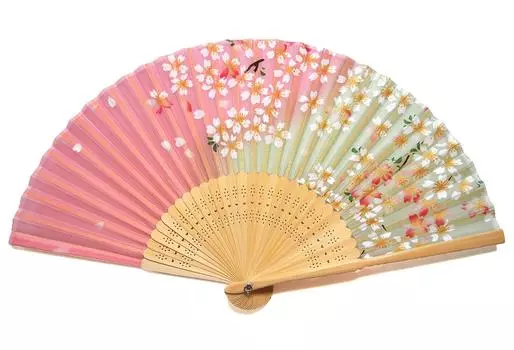 Asahiou Handmade by a folding fan artisan Silk Fan 21cm 30cm Dancing Cherry Blossom Pink 121005 Women s