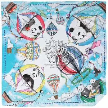 Asakura Senfu Super Water Repellent Furoshiki Nagare Plain Weave Panda 96 x 96 см прибл.