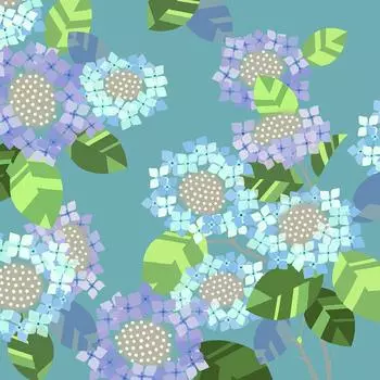 Asakura Senfu Super Water Repellent Furoshiki Nagare Hydrangea 96 x 96 cm Approx.