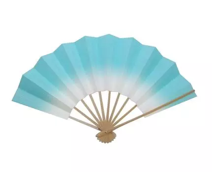 Асакуса Кимоно Город Бокаши Танцевальный веер Белый бамбук 9 см 5 минут Белый бамбук Сделано в светло-голубом цвете Синий Практика Танцевальный и Фестивальный Танец [Blue Japan] светло-синий