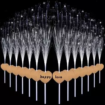 Asany 80 шт. в форме сердца, оптоволоконная палочка, светодиодные белые светящиеся палочки, волшебная палочка с 3 режимами освещения, свадебные бенгальские огни для рождения