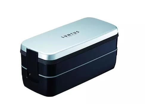 Asbel Lunch Box with 2 Tier Back Silver Lantas FL SS-T640