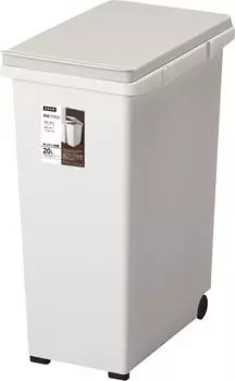 Asbel Сортировочная с крышкой, соединяемая, стильная, кухонная, 20 л, с роликами, серая Ширина x Глубина x Высота см 21,5 34,5 46,5 серый