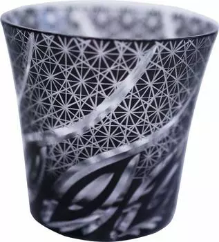 Ase Shinzo Shoten Kiriko Glass Tumbler Rocks Glass Tokimeki 250ml Black 9085BK