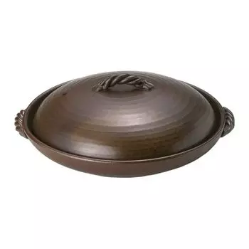 Ash glaze 7 ceramic plate with lid Banko ware clay pot No. [2522.59cm]