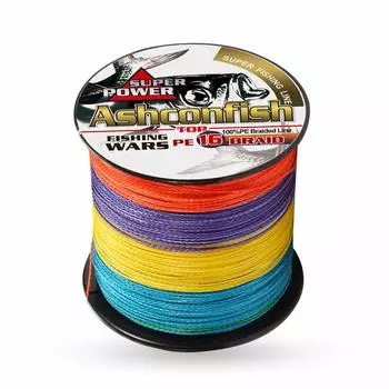 Ashconfish Fishing Line 16 Pieces Multicolor 1000M PE Line
