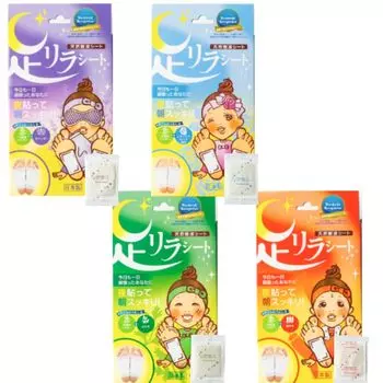 Ashi Lila Sheets 4 типа, пробный набор, Relax Mugwort Sheets 8 комплектов, грейпфрут, роза, лаванда, (Всего по 2 шт.)