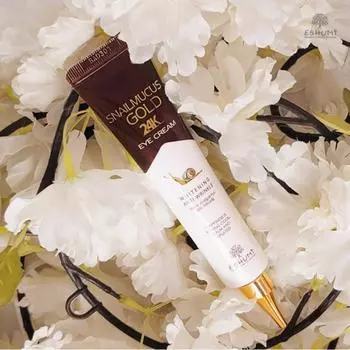 ASHMI Улиточный золотой крем для кожи вокруг глаз (40мл х 4) – Двойная функция: от морщин и отбеливание кожи