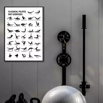 Аштанга начальная серия Йога и пилатес Таблица тренировок холст настенная живопись постер домашний декор для гостиной спальни 20x30cm