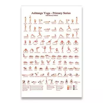 Аштанга Первичная серия Йога Плакат Печать на холсте Комната для йоги Настенный художественный декор Девушки Фитнес Подарки Тренажерный зал Художественная роспись Украшение без рамки 21*30cm