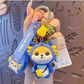 Ashwolf Сиба-ину 12-полосный брелок фигурка держатель для ключей автомобиля кольцо для сумки брелок, дракон, 1 шт., корейский автоакс