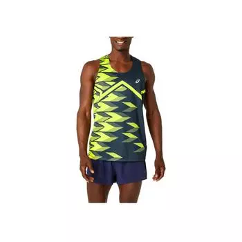 Asics Color Block Round Neck Comfortable Simple Vest Men tops Blue Yellow 2011D123-400 XL