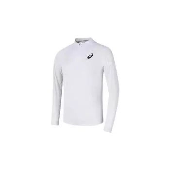 Asics Comfortable Soft Quick-Dry Breathable Lightweight Knitted Pullover Stand Collar Long Sleeve T-Shirt Men Tops White 2041A321-100 2XL