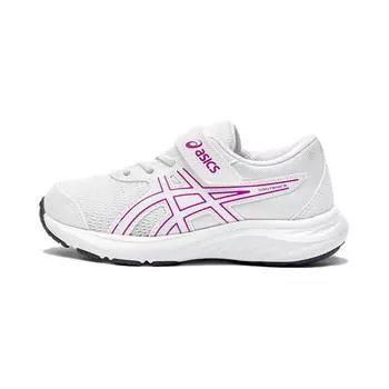 Asics CONTEND 9 Anti-Slip Wear-Resistant Low-Top Kids Running Shoes White Purple Children Aged 3-7 Years Old 35
