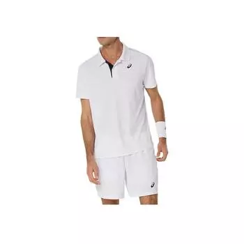 Asics Court Breathable Quick-Dry Casual Versatile Fashion Soft Short Sleeve Polo Shirt Men tops White 2041A340-100 XL