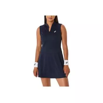 Asics Court Dress Casual Comfortable Versatile Fashion Sleeveless Dress Women Dresses Midnight-Blue 2042A372-400 S