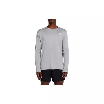 Asics Crew Neck Logo Solid Long Sleeve T-Shirt Men Tops Gray 2031B710-031 M