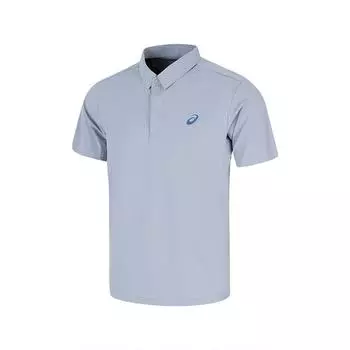 Asics D.Fresh Sports Lifestyle Series Moisture-Wicking Pullover Short Sleeve Polo Shirt Men tops Gray Blue 2031F134-400 L