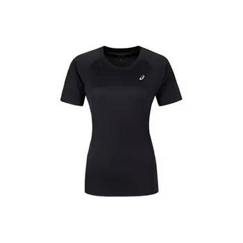 Asics дышащая удобная повседневная спортивная футболка с круглым вырезом с коротким рукавом женские топы черные 2012D024-001 L