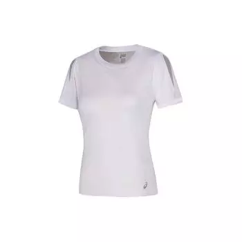 Asics Дышащий свитер с круглым вырезом и коротким рукавом, футболка для женщин, топы, белый цвет 2032C386-100 M