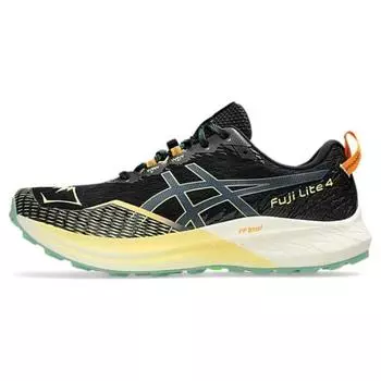 ASICS Fuji Lite 4 Черные ярко-желтые мужские кроссовки Magnetic-Blue 1011B698-002 44