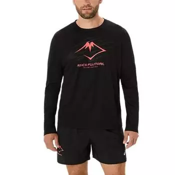 Asics Fujitrail Logo Long Sleeve Top Lightweight Quick-Dry Comfortable Stretch Long Sleeve T-Shirt Men tops Performance-Black 2011C987-003 M