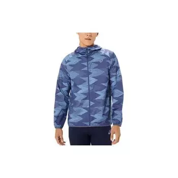 Asics Full Print Zip-Up Hooded Jacket Men Outerwear Blue 2011D013-401
