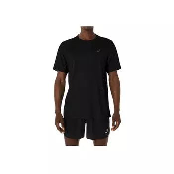 Asics Футболка Metarun с логотипом, удобная, дышащая, с круглым вырезом, рукавами реглан и коротким рукавом, мужская, топы, черная 2011D286-001 L