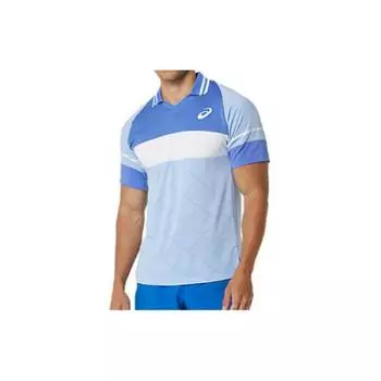 Asics Футболка-поло Actibreeze с принтом логотипа Colorblock, мужские топы, синяя 2041A283-403 M