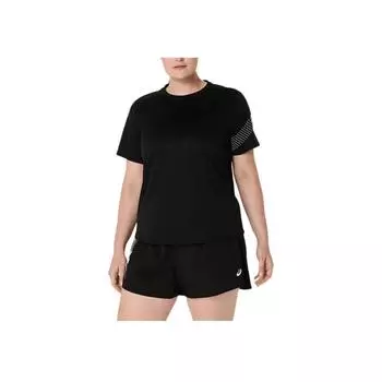 Asics Футболка-пуловер с круглым вырезом и коротким рукавом, женский топ, черный 2012D231-001 S