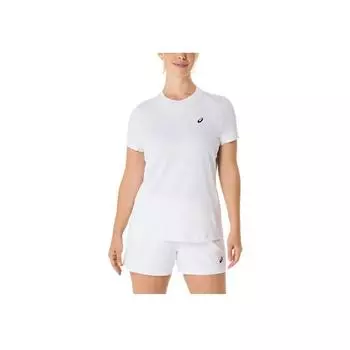 Asics Футболка с коротким рукавом, удобная, дышащая, трикотажная, с круглым вырезом, женская, белая 2042A371-100 M