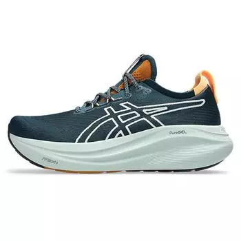 Asics GEL NIMBUS 27 Cushioning, Wear Resistant Low Top Marathon Long Distance Running Shoes Men s Blue White 45