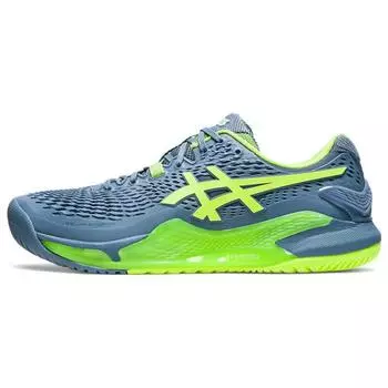 Asics Gel Resolution 9 Steel Blue Hazard Green 43.5