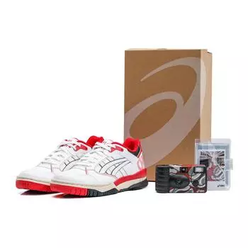 Asics Gel-Spotlyte LOW Anti-Slip And Wear-Resistant Lightweight Low-Top Vintage Basketball Shoes Unisex White Red 37.5
