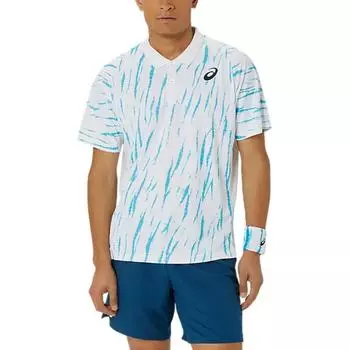 Asics Игровая мягкая удобная сухая теннисная рубашка мужская, топы ярко-белые 2041A303-100 M