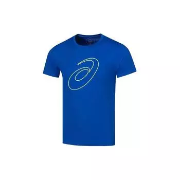Asics Knitted Pullover Dopamine Print Fashion Sports Breathable Running Crew Neck Short Sleeve T-Shirt Men T-Shirts Blue 2011C856-400 2XL