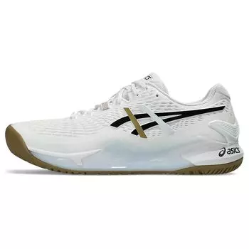 Asics Кроссовки для тенниса Gel-Resolution 9 прочные с низким верхом, мужские, белые, черные 1041A453-100 41.5