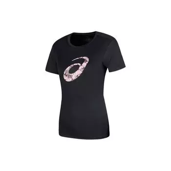 Asics Круглый вырез пуловер тонкий короткий рукав футболка женские топы черный 2012C724-001 S