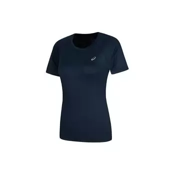 Asics Круглый вырез свитера Удобная дышащая футболка с коротким рукавом женские топы темно-синие 2012C697-405 L